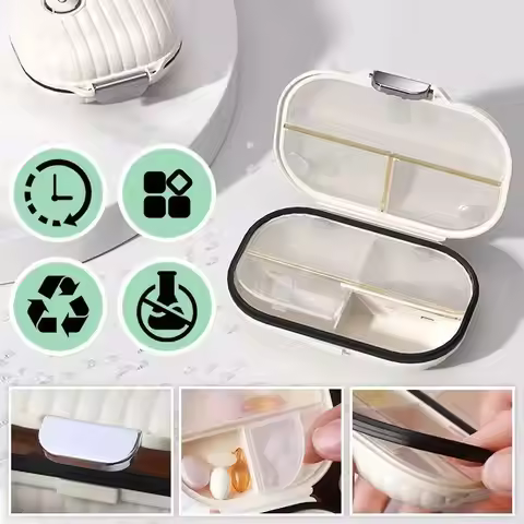 Seven Days Pill Dispenser Water Proof Portable Medicine Dispenser a Week Vitamin Box Sealed Storage 