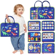 Toddler Learning Busy Board – Montessori Sensory Toy & Travel Activity Book for 2-4 Year Old Boys & 