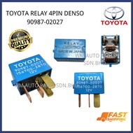 『WM』DENSO 4PIN 12V POWER AIRCOND RELAY /HEAD LAMP RELAY /FAN RELAY 90987-02027