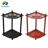 Perfeclan Pool Cue Rack for Cues and Balls Holds 8 Sticks & Full Ball Set Free Standing Corner Style