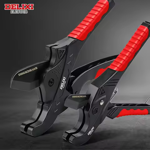 DELIXI ELECTRIC Pipe Cutter，Pipe Scissors SK5 Material Ratchet Cutter PVC/PU/PP/PE Hose Cutting Hand