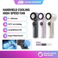 Alpha Borong 【199-Speed】Portable Turbo Handheld Fan Mini Cooling Fan with LED Display & Battery Kipa