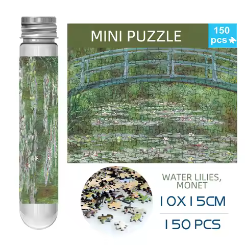 150pcs Mini Test Tube Puzzle Water Lilies Monet Famous Painting Educational Game Home Decor Festival
