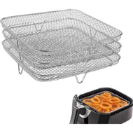 8 inch Air Fryer Accessories， Square Air Fryer Rack, Air Fryer Three Stackable Racks for Gowise Phil