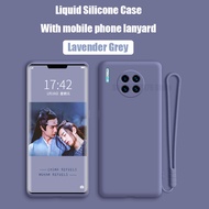 Silicone Casing Huawei Mate 20 30 40 Pro Phone Case Full Protector Camera Cover with Strap