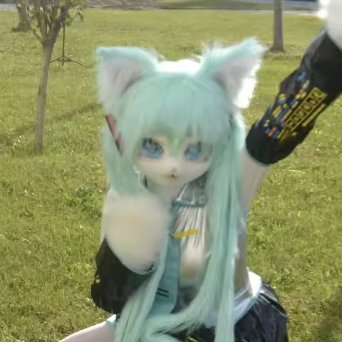 Furry Cosplay Mask Kigurumi Head Costume Cat Kig Head Mask Headset Party Animal Costume Performance 