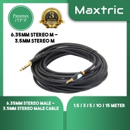 Panamax Premium Quality 1.5 / 3 / 5 / 10 / 15 Meter 6.35mm Stereo Male to 3.5mm Stereo Male Audio cable = EC-1239