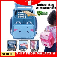 [Ready stock] Bag pack Schoolbag Kids ATM Machine Safe Box Tabung Simpanan Tabung password Mini ATM 