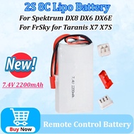New 3 Plugs RC Drone Batterys 7.4V 2200mAh Li-Polymer 2S 8C Lipo Battery for Spektrum DX8 DX6 DX6E f