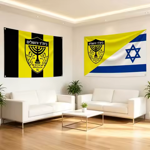 90x150cm Half FC Beitar Jerusalem Half Israel Flag Tapestry Polyester Digital Printing Banner Garage