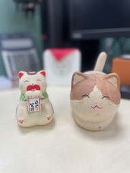 太陽能猫物語裝飾物。木制紙壓。Dyson風扇