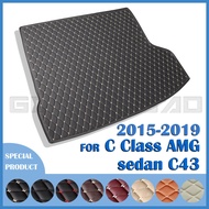 Car Trunk Mat For Mercedes Benz C Class AMG sedan C43 2015-2019 16 17 18 Custom Car Accessories Auto