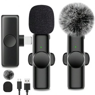 ไมโครโฟนไร้สาย Lavalier สำหรับโทรศัพท์ iPad พอร์ต Type-C คลิปคอ ปลั๊กและเล่น 2.4G ความล่าช้าต่ำมาก ม