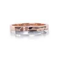 LAVERA Diamond -  White and Pink Gold Wedding Band  แหวนคู่/แหวนแต่งงาน ทองขาว และ ทองชมพู