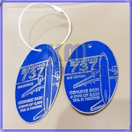 GANTUNGAN Boeing 737 Airplane Metal Keychain biru - KM