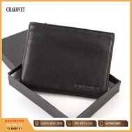 Ví Nam da thật Chakovet V.221 Bóp nam đựng tiền màu đen sang trọng
