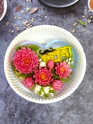 父親節蛋糕。8寸果凍花蛋糕