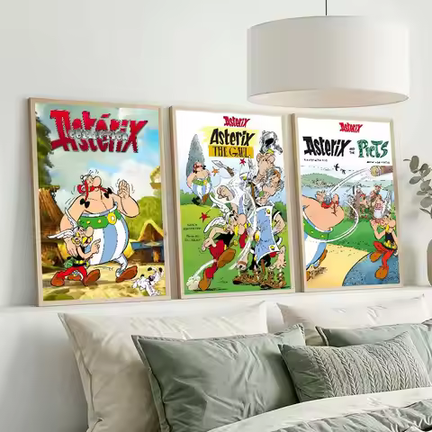 Cartoon Asterix and Obelix Posters Dormitory Decorations Bedroom And Living Room Wall Murals Souveni