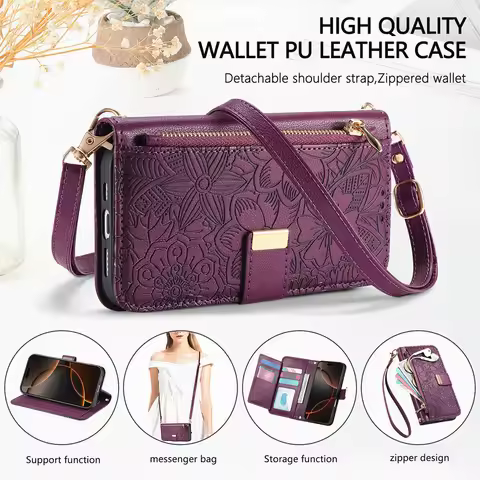 6-Card Zipper Leather Case for Xiaomi Poco M8 Pro 5G Flip Cover POCO X7 Pro M7 F7 X6 F6 M6 X5 M4 M3 