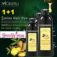 BUY 1 FREE 1 BLACK HAIR GINGER SHAMPOO ? MOKERU ? NON DAMAGE HERBAL DYE ? 500ML