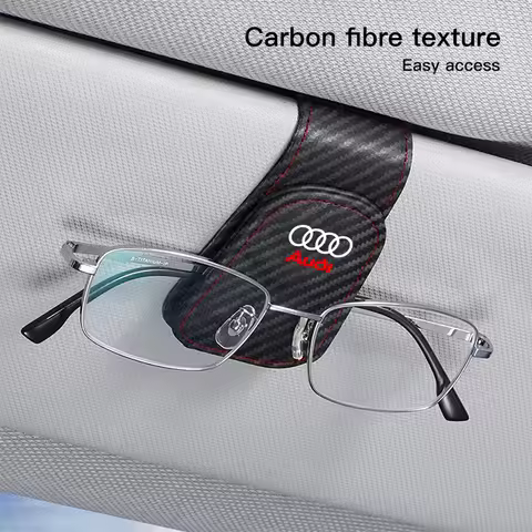 Car Leathers Glasses Clip Sun Visor Sunglasses Card Box For Audi Quattro Sline A3 A4 A6 A5 Q5 A1 Q7 