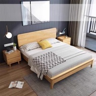 全國包送裝北歐實木床1.2/1.5/1.8米框架箱框氣壓兒童床現代簡約