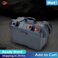 balikha RV Battery Box Trolling Motor Battery Box Waterproof Dual USB Ports Motor Battery Box Batteries Carrier for ATV SUV Car Trailer Travel