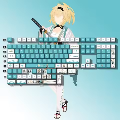 132 Keys Kazama Iroha keycaps PBT Vtuber Hololive Key Cover DYE Sublimation Cherry MX Axis Switch Ke