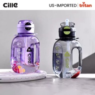 Cille Tritan Material Bottle Plastic Water Bottle 1200ml 1.2L Sports School Gym Travel Bottle with G