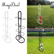 MagiDeal Basketball Stand 8 Tier Basketball Display Rack Organizer Vertical Ball Storage Holder Doub