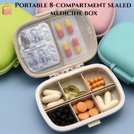 【Ready Stock】1pc Mini 8-Compartment Sealed Medicine Box Waterproof And Moisture-Proof Portable for B