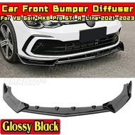 For Golf MK8 Pro GTI R-Line Body Kit Front Bumper Diffuser Glossy Black For VW Golf MK8 Pro GTI R-Li