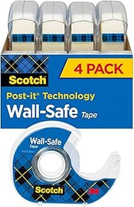Scotch® Wall-Safe Tape, 3/4" x 648", Clear, Pack Of 4 Rolls