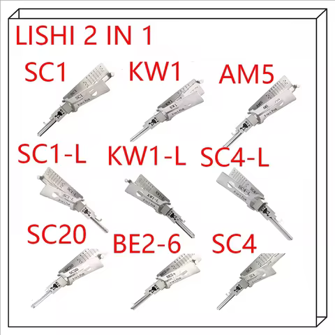 2026 Lishi 2-in-1 Picks/Decoders SC4 SC4-LKW1 KW1-L KW5 KW5-L SC1 SC1-L BE2-6 BE-7 M1/MS2 AM5 SC123 