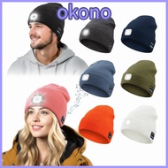 OKONO Bluetooth Beanie Hat, Headphones Speaker Mic Headlamp Cap, Unique Rechargeable Removable With 