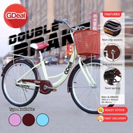 GDeal 24 Inch Classic Bike Korean Style Women Bicycle And FREE Front Storage Basket