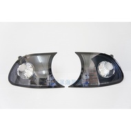 K.A.M. BMW E46 98 99 00 2D 2 Door Crystal Diamond Black Frame Corner Light Set