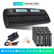 PALO 1.2V 16/12/8/4 Slots LCD Electric Battery Charger For AA/AAA Ni-MH/Ni-Cd Rechargeable Batteries