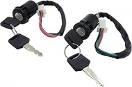 ELIFEPARTS 4 Pin Ignition Switch with Keys 2 Pack – Durable ATV Dirt Bike Go Kart Scooter Engine Sta