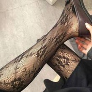 1 Pair Women's Cute Red Floral Transparent Mesh Stockings, Long Boots, Black Cheap Clothing, Y2K Sty