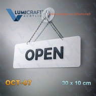 Open Closed Sign Acrylic Hanging Minimalist 3D Open Close Acrylic Raised Letters Black and White Typ