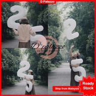 40 inch White Number Balloon White 0-9 Number Balloons Zero to Nine Number Foil Balloon 40 White Num