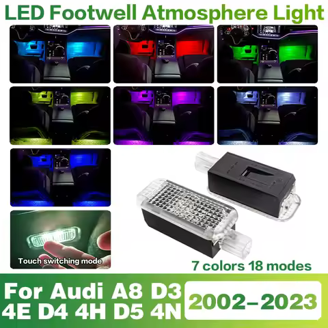 LED Car Footwell Light Interior Decoration Atmosphere Lamp Accessories For Audi A8 D3 4E D4 4H D5 4N