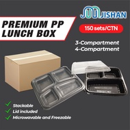 [150set/CTN] BTB3C/BTB4C/SQ3C/SQ4C PP Stackable Compartment Lunch Box Container with LID / TAGE Benx