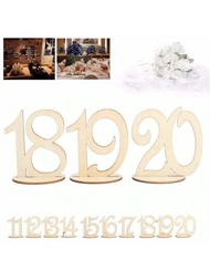 10 張木桌號碼卡（11-20）附底座創意數位座位招牌婚禮手工藝品裝飾品