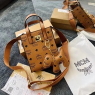 Mcm Ladies Classic High-End Leather Brown Diagonal Bag