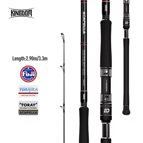 Kingdom 5 Sections Travel Shore Jigging Fishing Rod 2.9m 3.3m Max Jig Lure 100g-120g Fuji Rings Sea 
