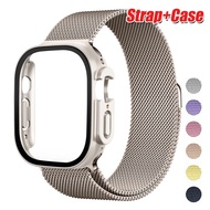 Case+strap for iwatch band Ultra2 49mm Metal Magnetic loop bracelet iwatch series 987654 45 44mm Milanese Strap+Protextion Case