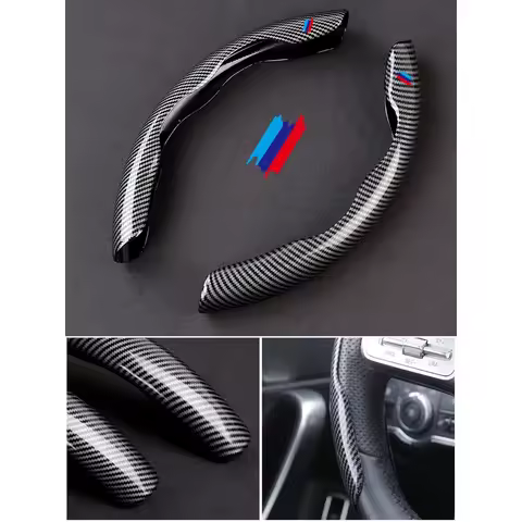Car Carbon Fiber Texture Steering Wheel Cover For BMW M X1 X2 X3 X4 X5 X6 X7 E46 E72 E82 E92 E64 E70