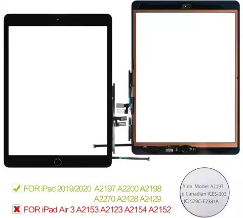 Front Glass Touch Screen Digitizer Replacement for iPad 7th/8th Generation 2020 (A2270/A2428/A2429) 